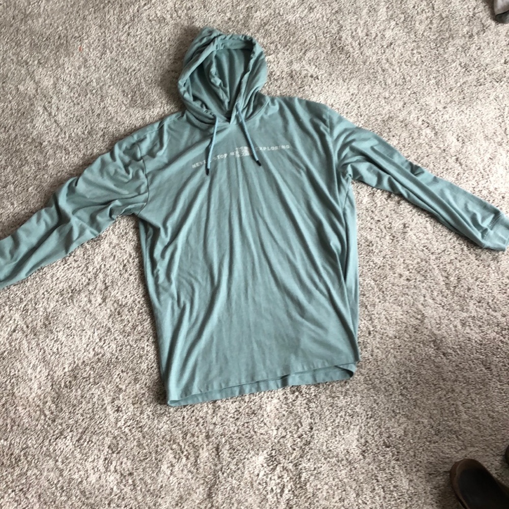 Mens Light Blue North Face Hooded Tee